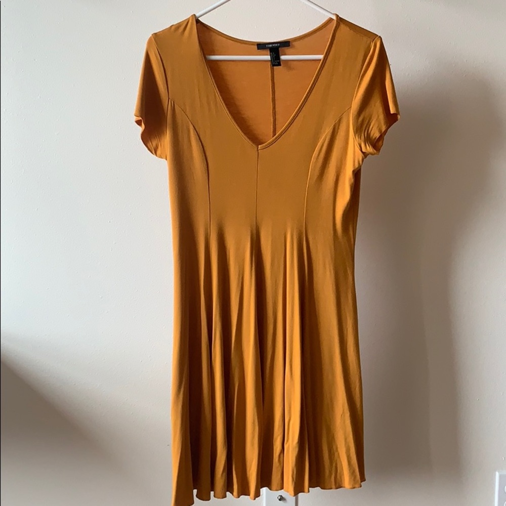 MUSTARD deep V above the knee dress